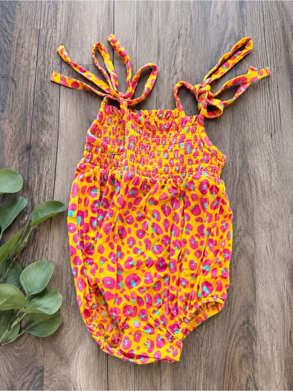 Gigi & Max Bright Leopard Bubble Romper 12 Months